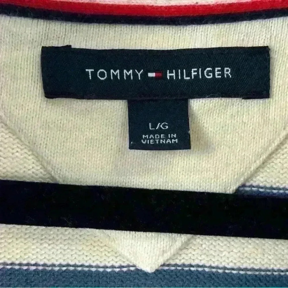 Tommy Hilfiger Mock Neck Zip Up Striped Sweater - Picture 5 of 7